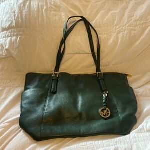 Michael Kors Hunter Green Leather Shoulder Bag